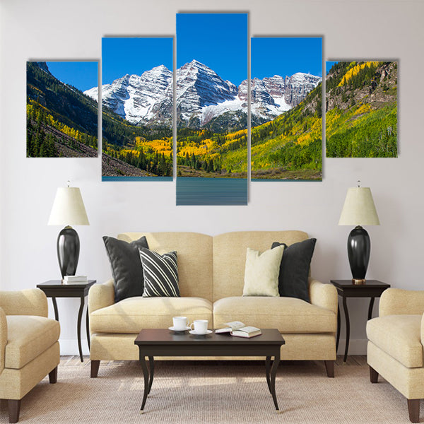 Autumn at Maroon Bells  Multi panel canvas wall art