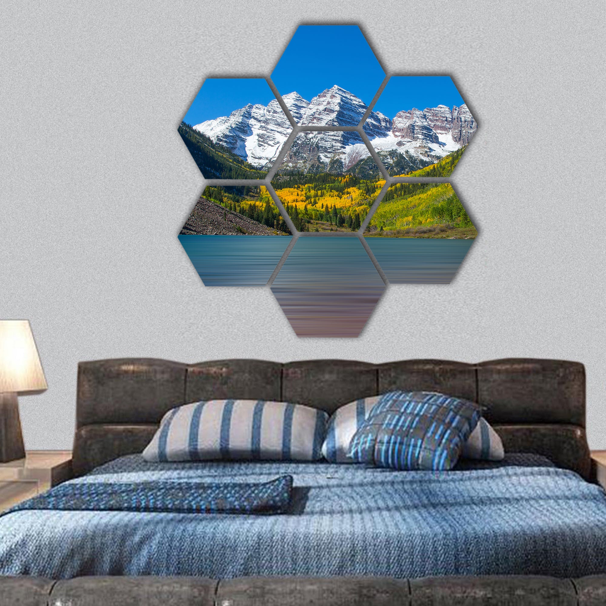 Autumn at Maroon Bells hexagonal canvas wall art