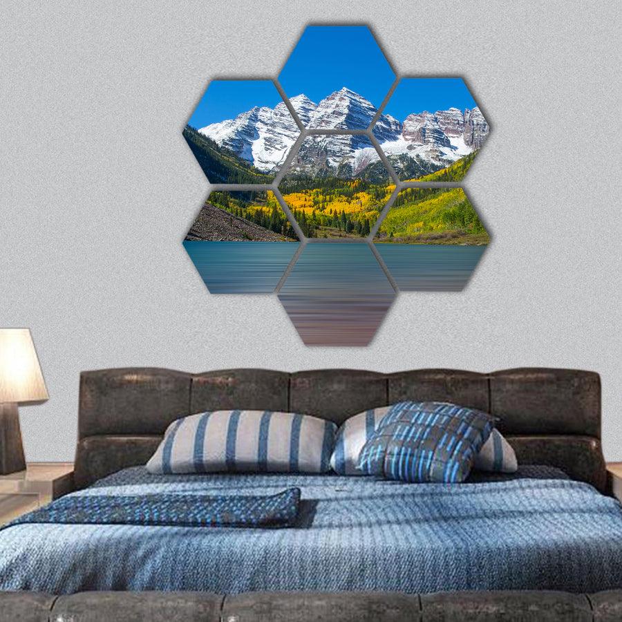 Autumn at Maroon Bells hexagonal canvas wall art
