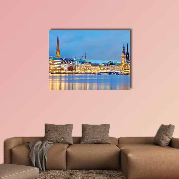 Hamburg, Germany Old town hall, city and river alster wall art