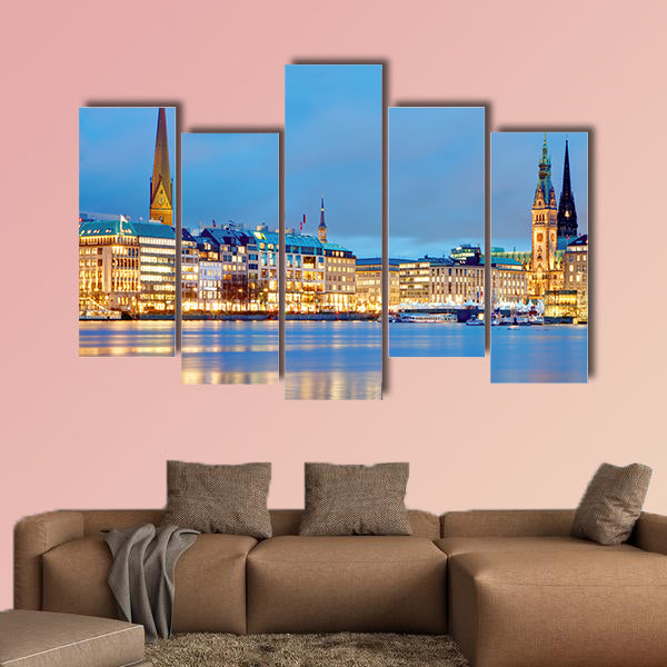 Hamburg, Germany Old town hall, city and river alster wall art