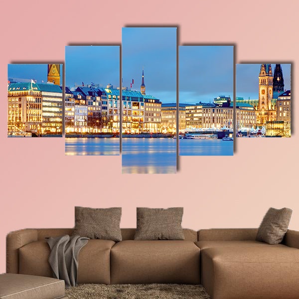 Hamburg, Germany Old town hall, city and river alster wall art