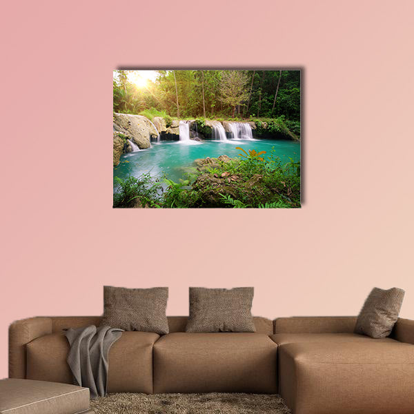 Deep forest waterfall National Park island of Siquijor, Philippines multi panel canvas wall art