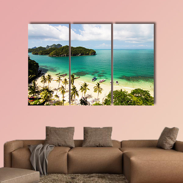 The beautiful islands in the sea and beach, Thailand multi panel canvas wall art