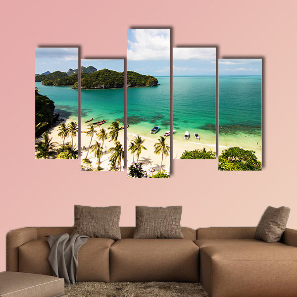 The beautiful islands in the sea and beach, Thailand multi panel canvas wall art
