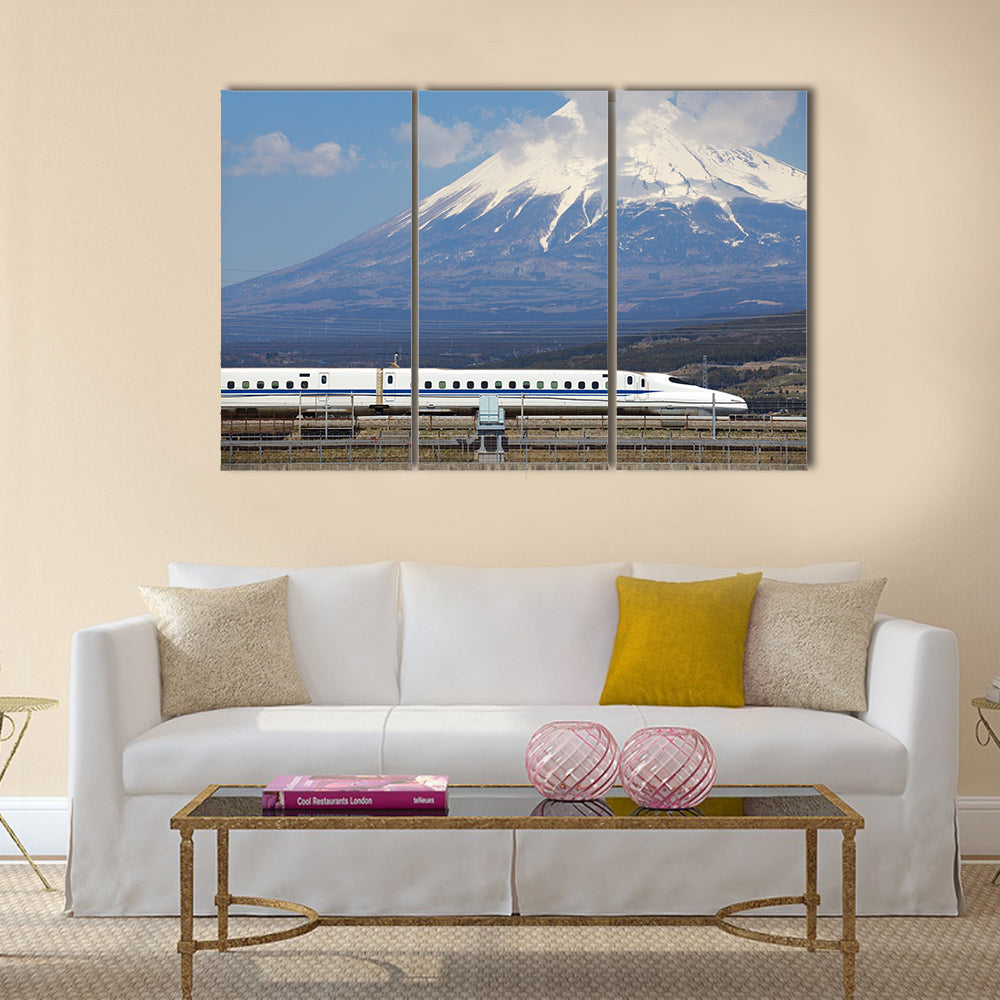 View of Mt Fuji and Tokaido Shinkansen, Shizuoka, Japan, Wall Art