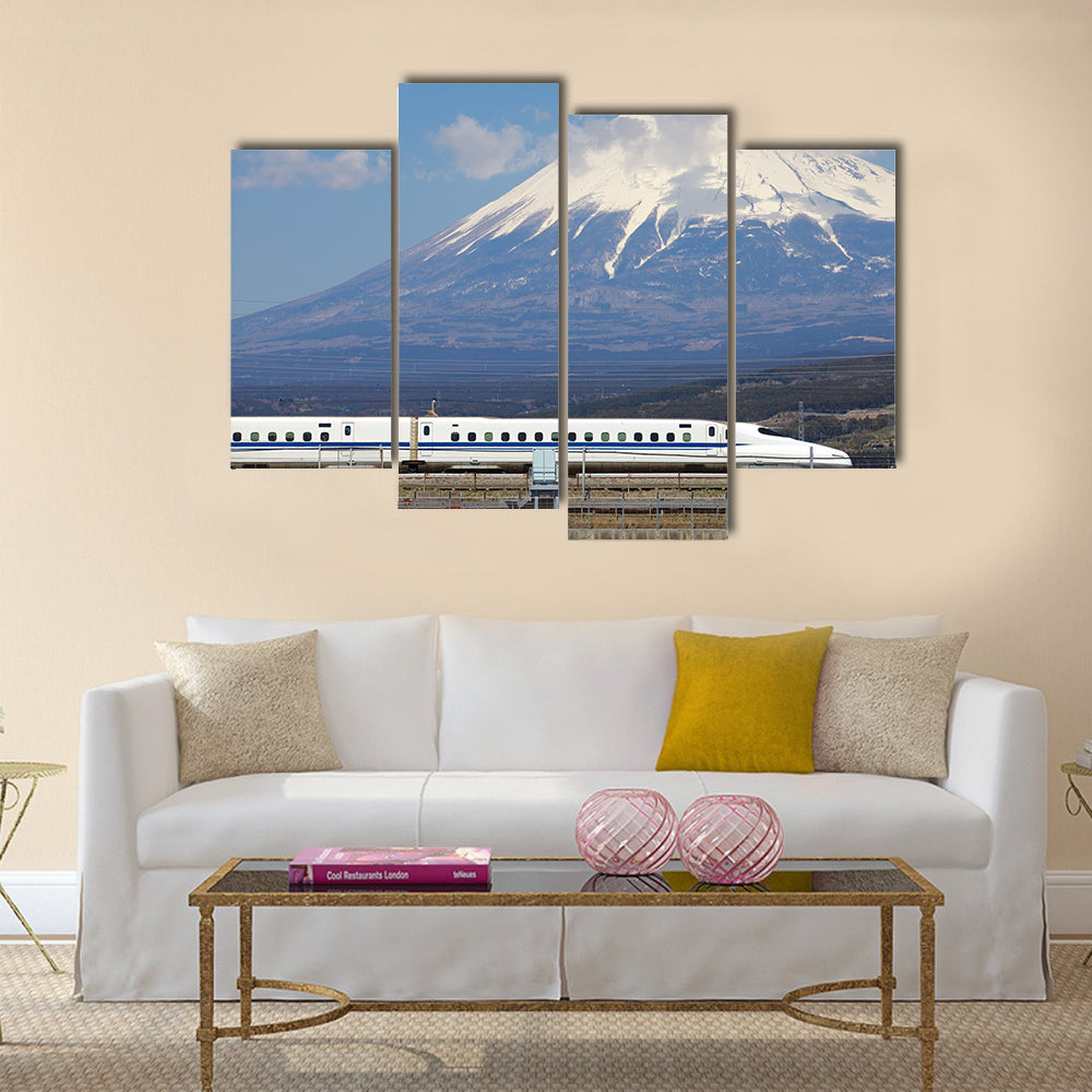 View of Mt Fuji and Tokaido Shinkansen, Shizuoka, Japan, Wall Art