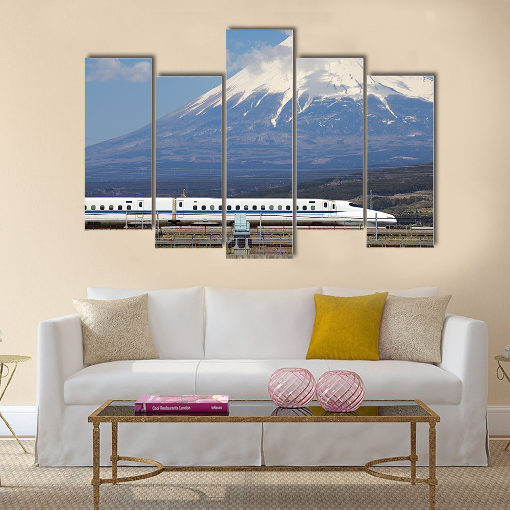 View of Mt Fuji and Tokaido Shinkansen, Shizuoka, Japan, Wall Art