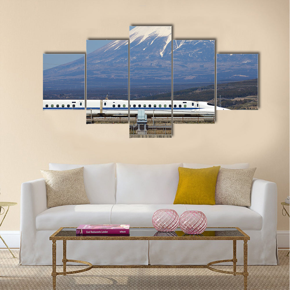 View of Mt Fuji and Tokaido Shinkansen, Shizuoka, Japan, Wall Art