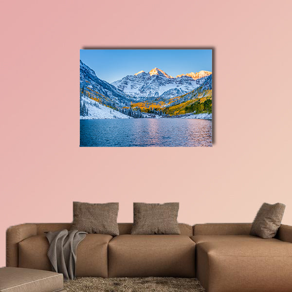 Maroon bells at sunrise, Apen, CO multi panel canvas wall art