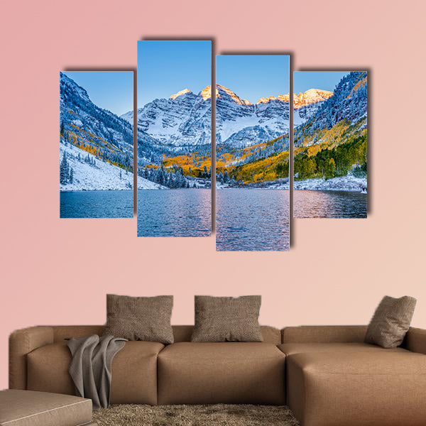 Maroon bells at sunrise, Apen, CO multi panel canvas wall art