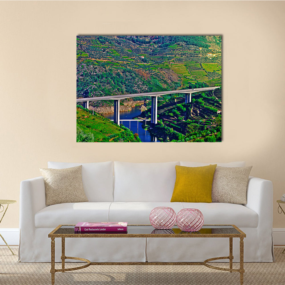 The Vineyards in the Valley of the River Douro, Portugal Multi panel Canvas Wall Art