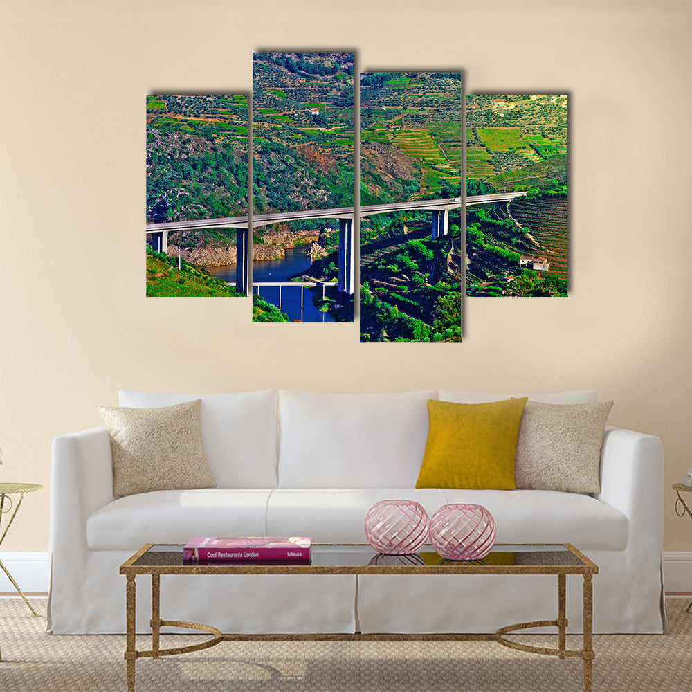 The Vineyards in the Valley of the River Douro, Portugal Multi panel Canvas Wall Art
