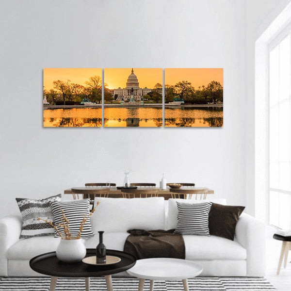 United States Capitol building in Washington DC, sunrise panoramic canvas wall art