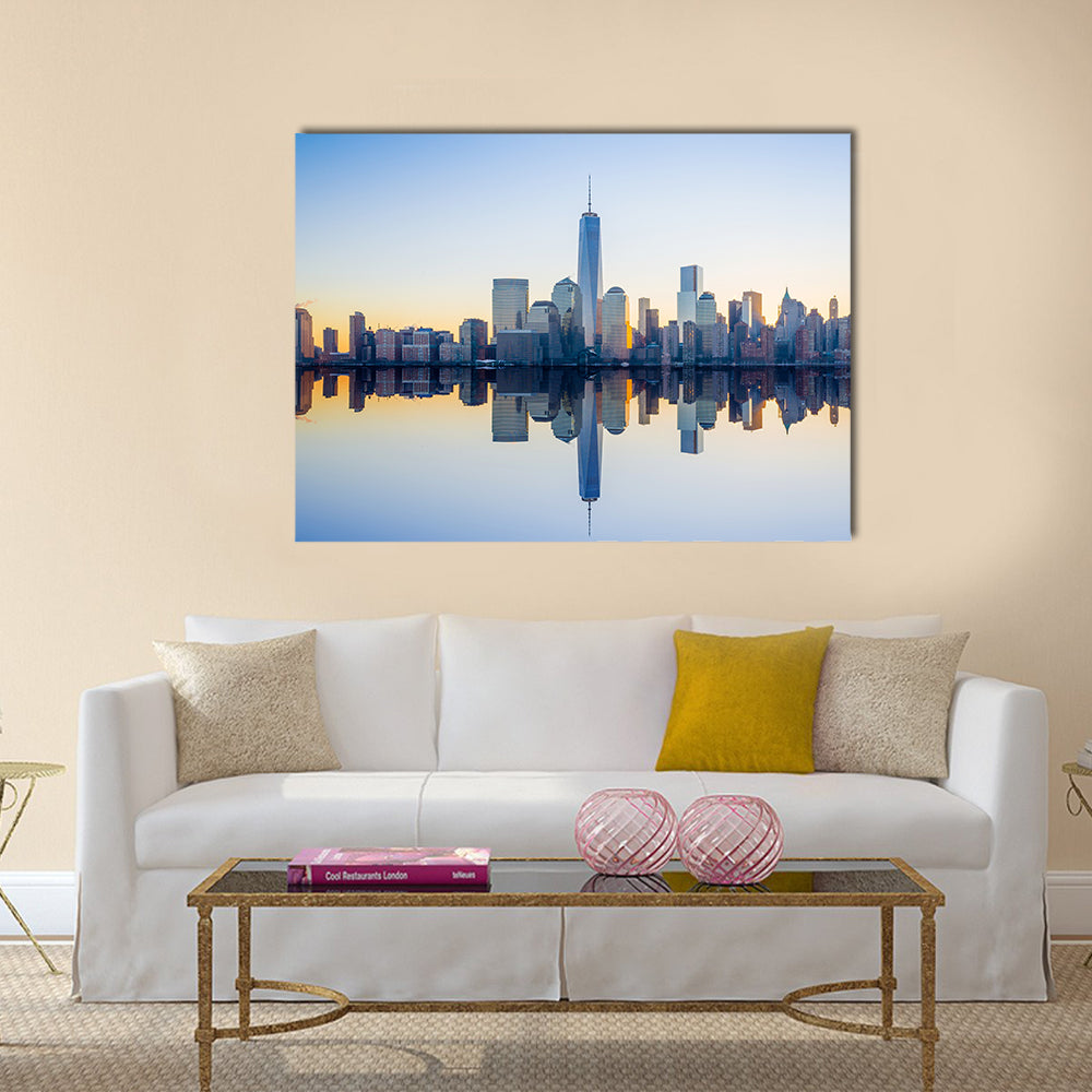 Manhattan Skyline twilight, New York City  Multi panel canvas wall art