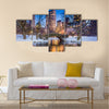 Gapstow bridge in winter, Central Park New York City Multi panel canvas wall art