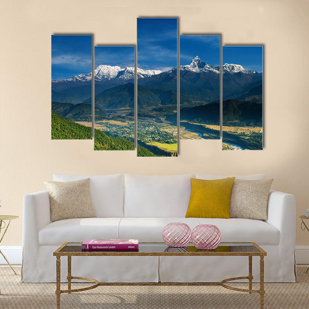 Annapurna massif, view from Sarangkot, Nepal Multi panel canvas wall art