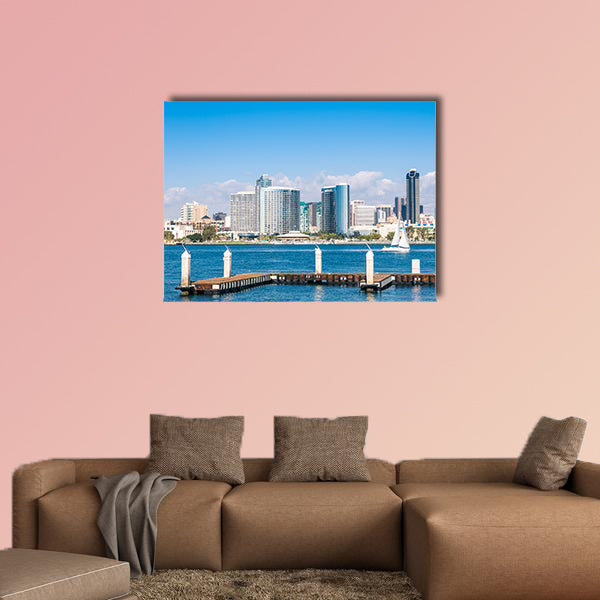 San Diego Skyline from Coronado Island multi panel canvas wall art
