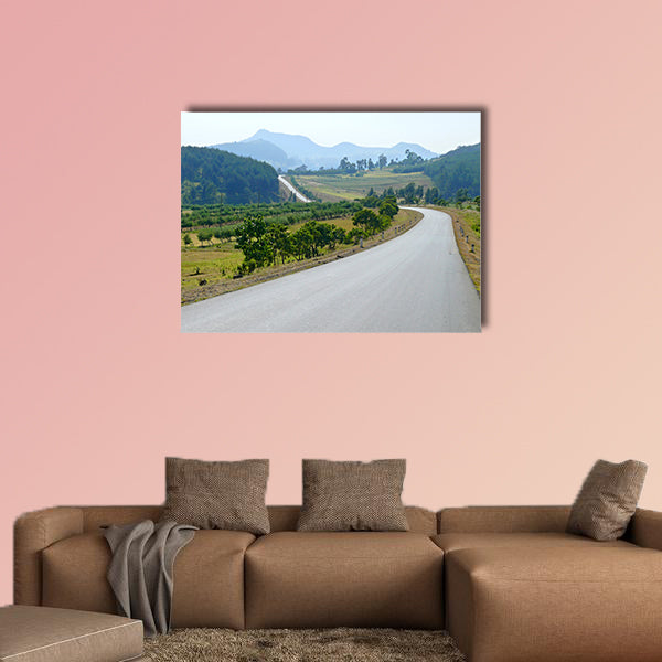 Africa, Ethiopia. Lonely road. Landscape nature around. Multi panel canvas wall art