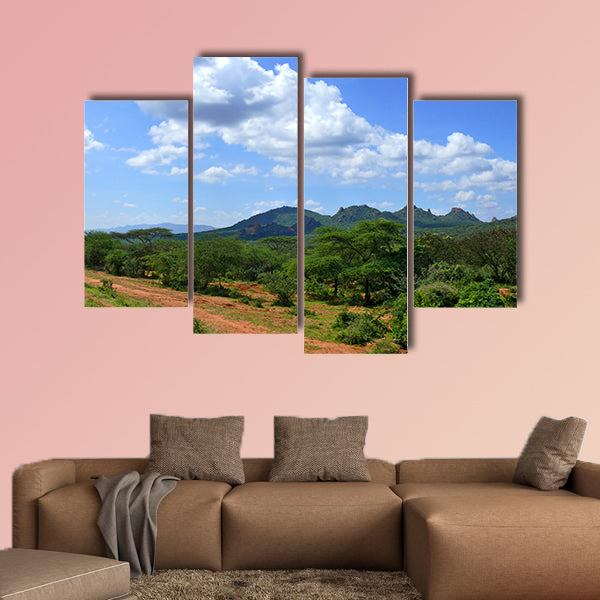 Forested mountains. Landscape nature. Africa, Ethiopia. Multi panel canvas wall art