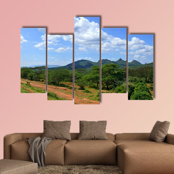 Forested mountains. Landscape nature. Africa, Ethiopia. Multi panel canvas wall art