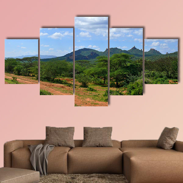 Forested mountains. Landscape nature. Africa, Ethiopia. Multi panel canvas wall art