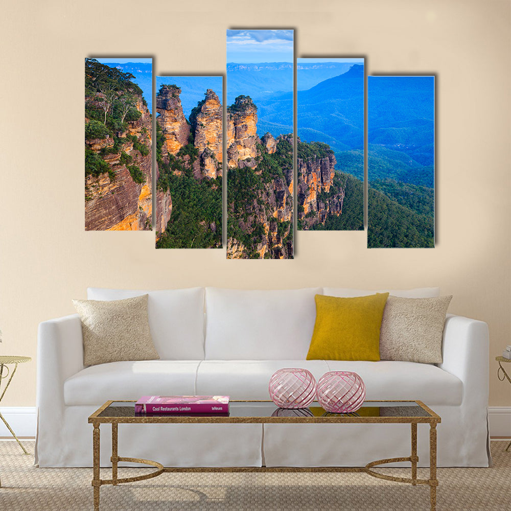 The Three Sisters from Echo Point, Blue Mountains National Park, NSW, Australia multi panel canvas wall art