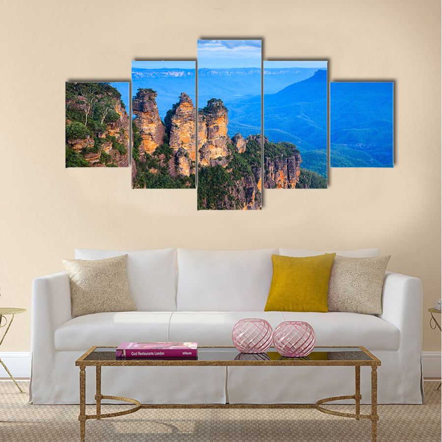 The Three Sisters from Echo Point, Blue Mountains National Park, NSW, Australia multi panel canvas wall art