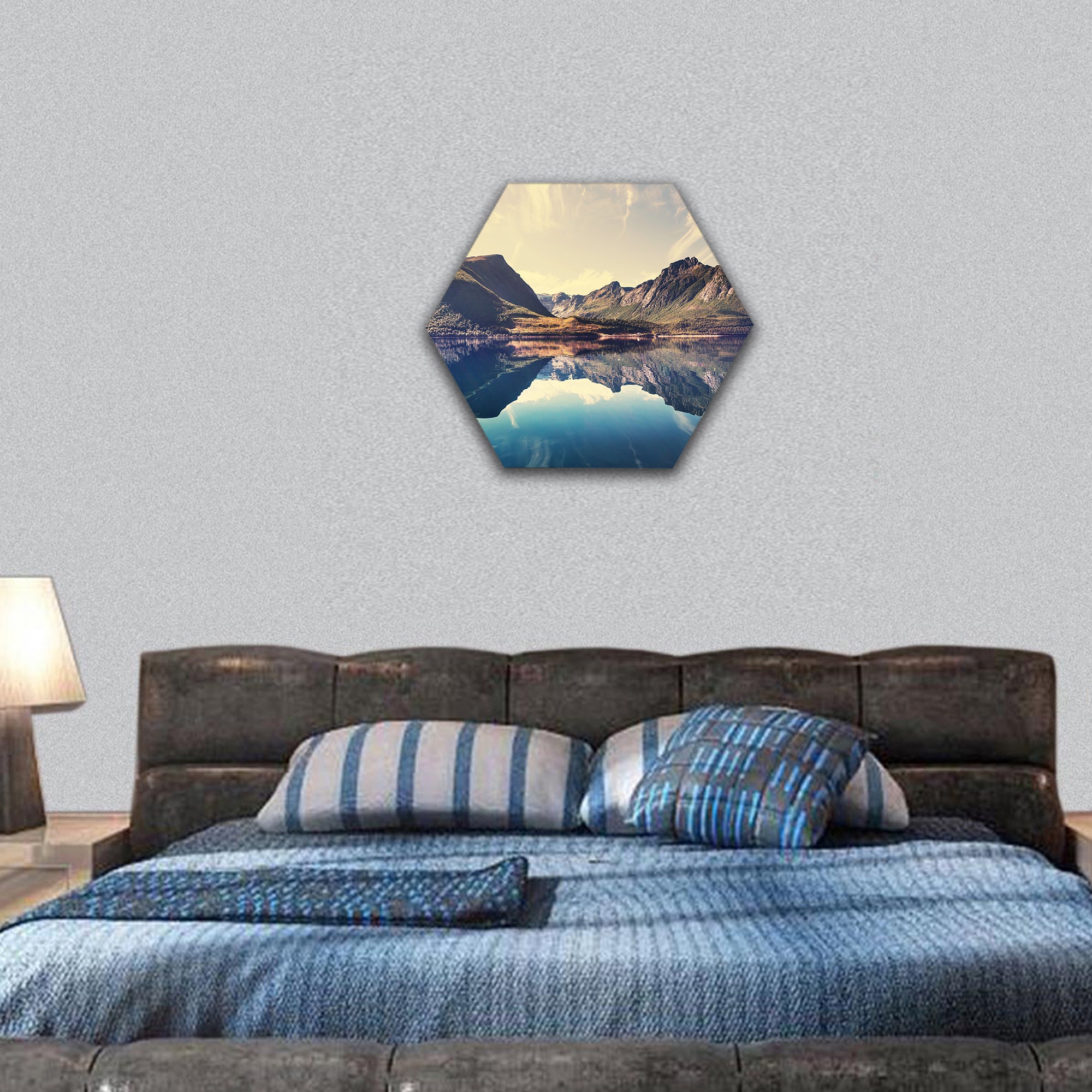 Norway landscapes hexagonal canvas wall art