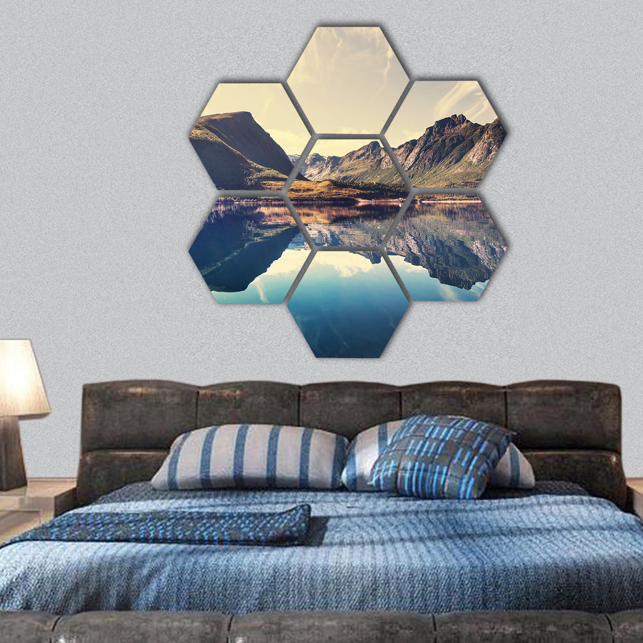 Norway landscapes hexagonal canvas wall art