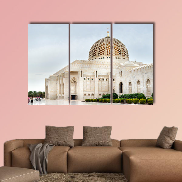 Picture of Grand Sultan Qaboos Mosque in Muscat multi panel canvas wall art