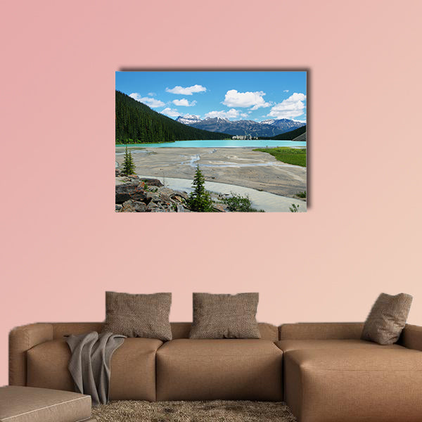 Lake Louise mountain lake with Chateau Lake Louise at background, wall art