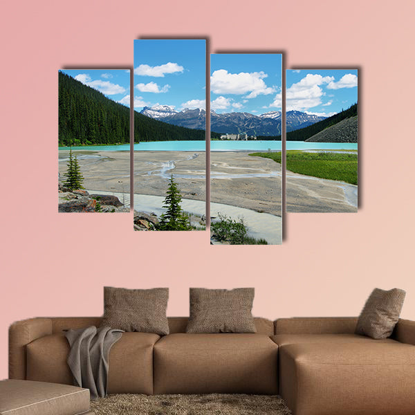 Lake Louise mountain lake with Chateau Lake Louise at background, wall art