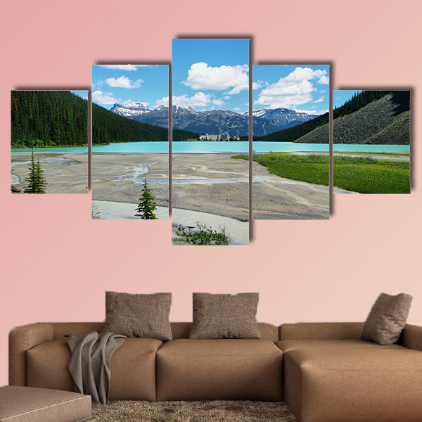 Lake Louise mountain lake with Chateau Lake Louise at background, wall art