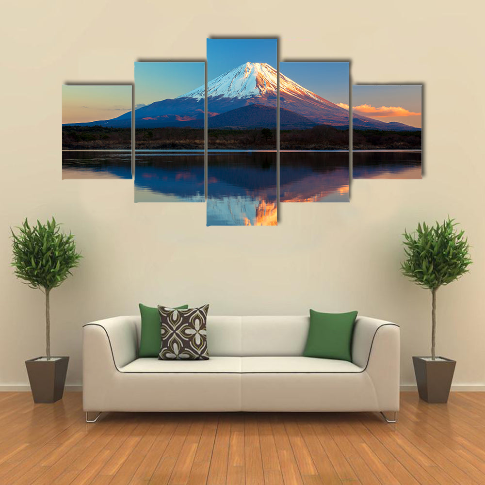 Mount Fuji and Lake Shoji multi panel canvas wall art