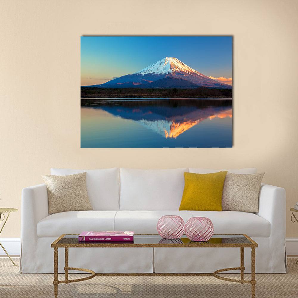 Mount Fuji and Lake Shoji multi panel canvas wall art