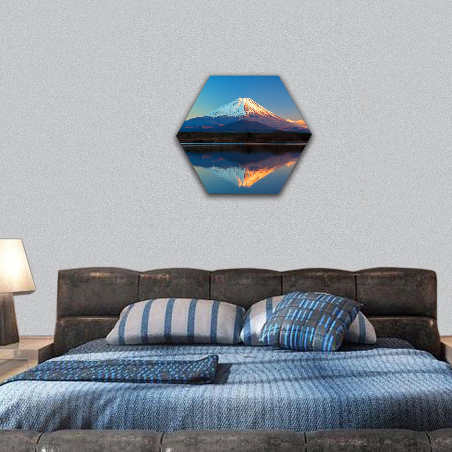 Mount Fuji and Lake Shoji hexagonal canvas wall art