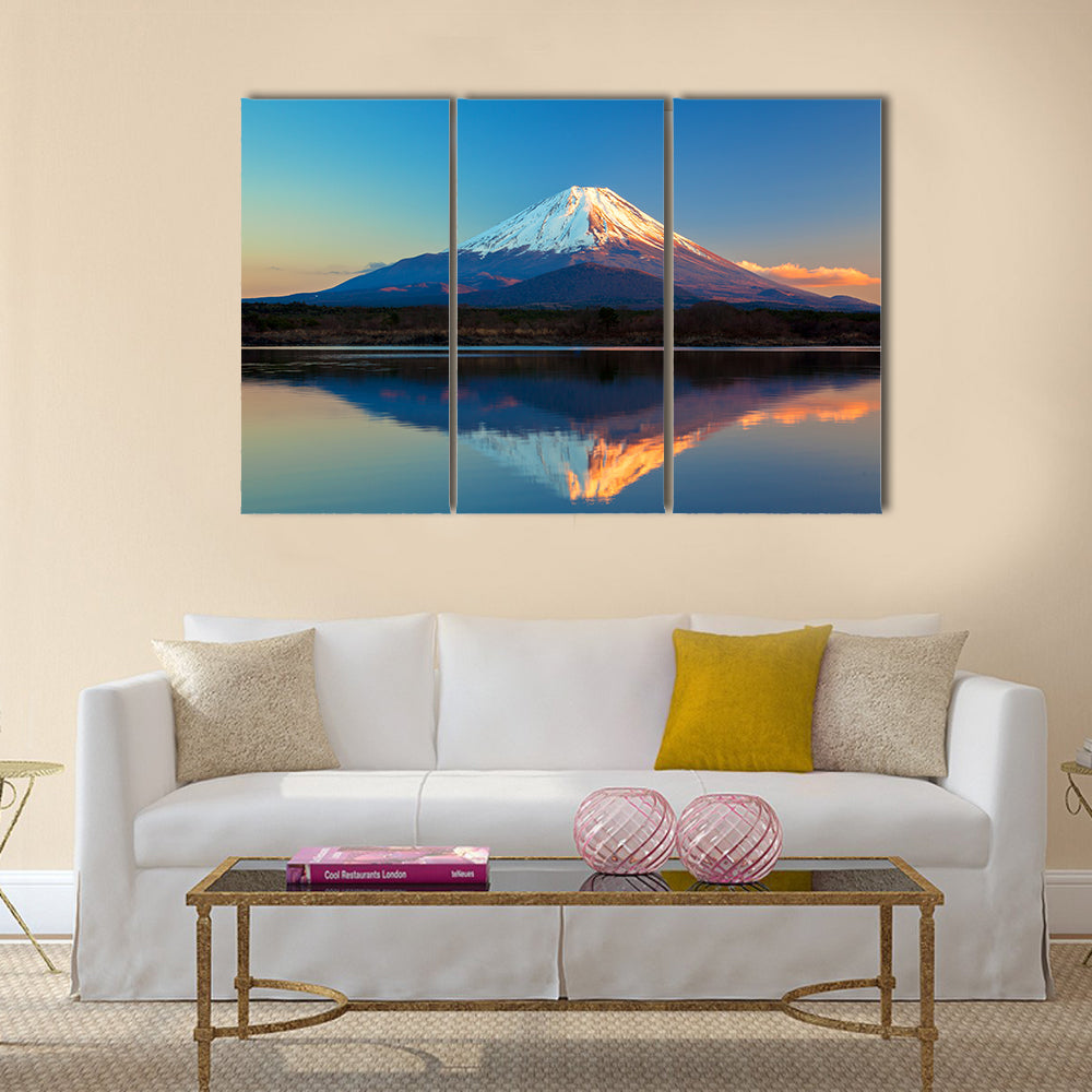 Mount Fuji and Lake Shoji multi panel canvas wall art