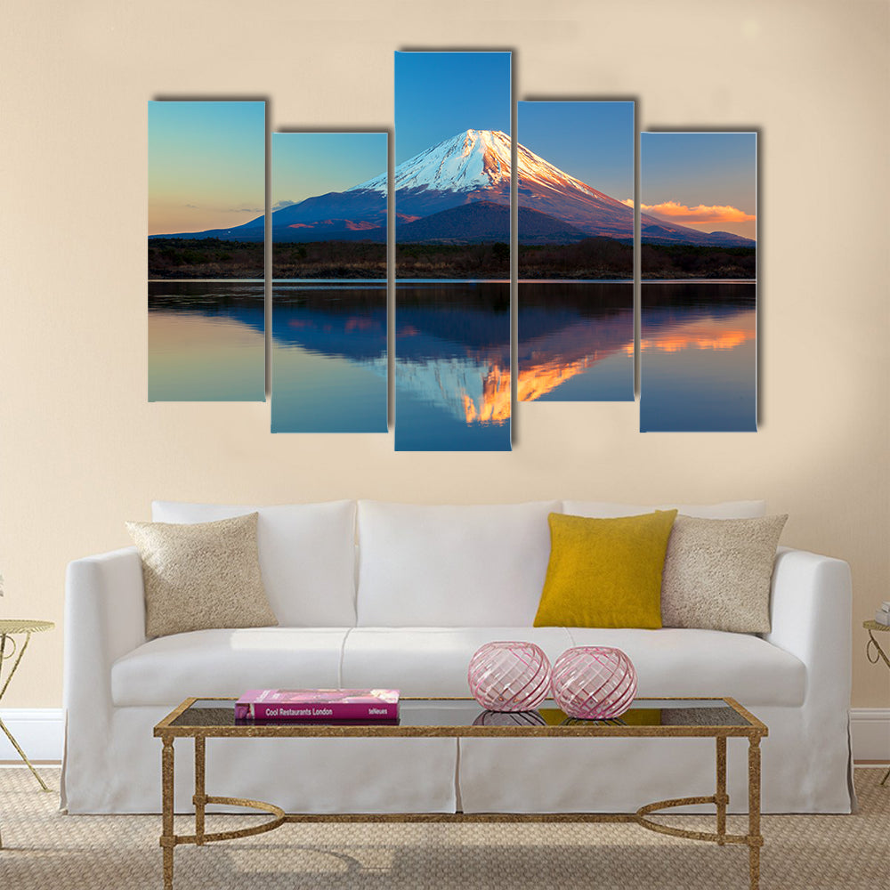 Mount Fuji and Lake Shoji multi panel canvas wall art