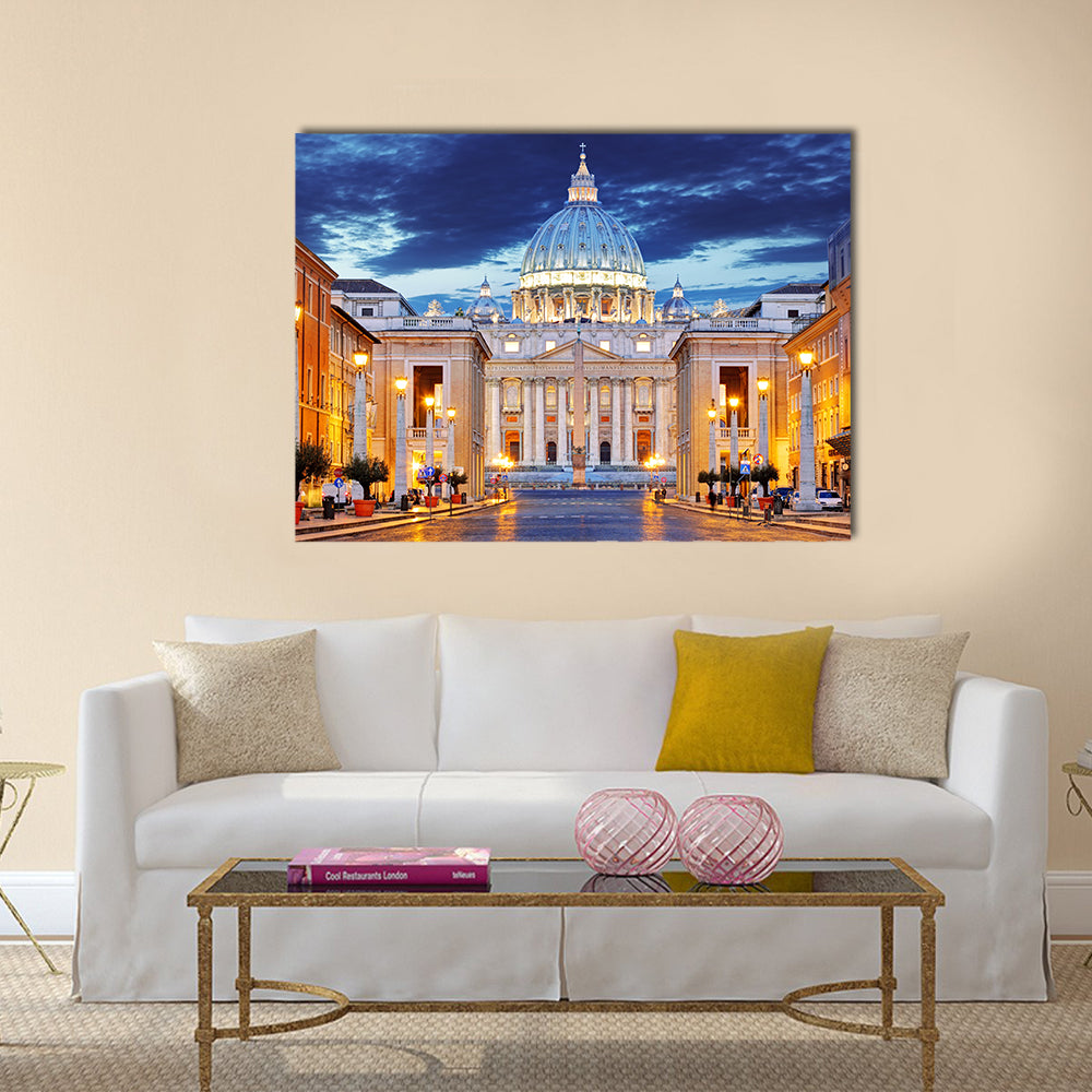 The Papal Basilica of Saint Peter in the Vatican Multi panel canvas wall art
