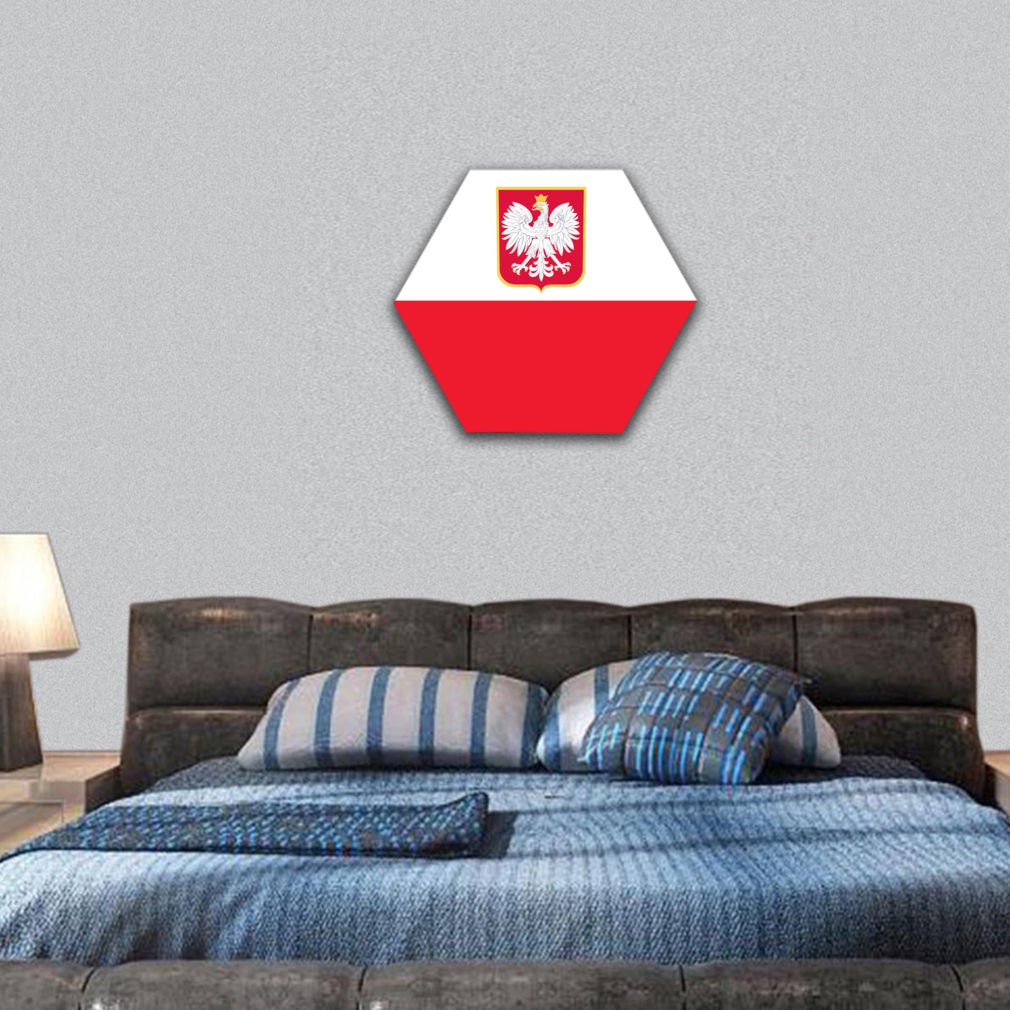 Republic of Poland Flag hexagonal canvas wall art
