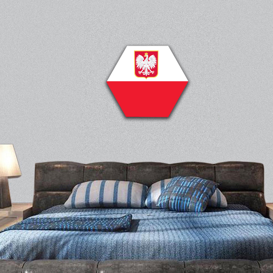 Republic of Poland Flag hexagonal canvas wall art