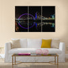 Clyde Arc bridge over the River Clyde in Glasgow at night, Multi Panel Canvas Wall Art