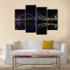 Clyde Arc bridge over the River Clyde in Glasgow at night, Multi Panel Canvas Wall Art