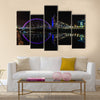 Clyde Arc bridge over the River Clyde in Glasgow at night, Multi Panel Canvas Wall Art