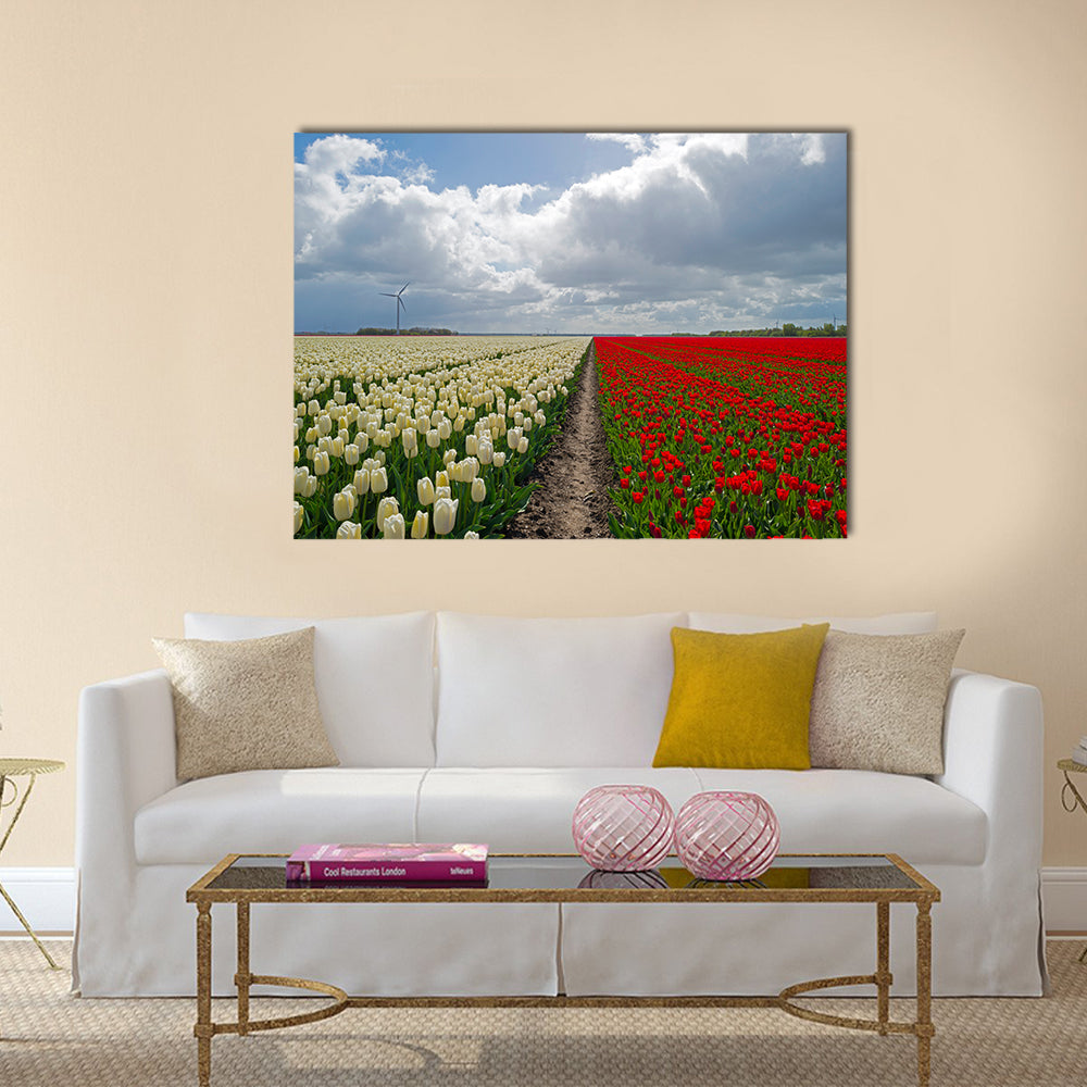 Agriculture with flowers in spring Multi panel canvas wall art