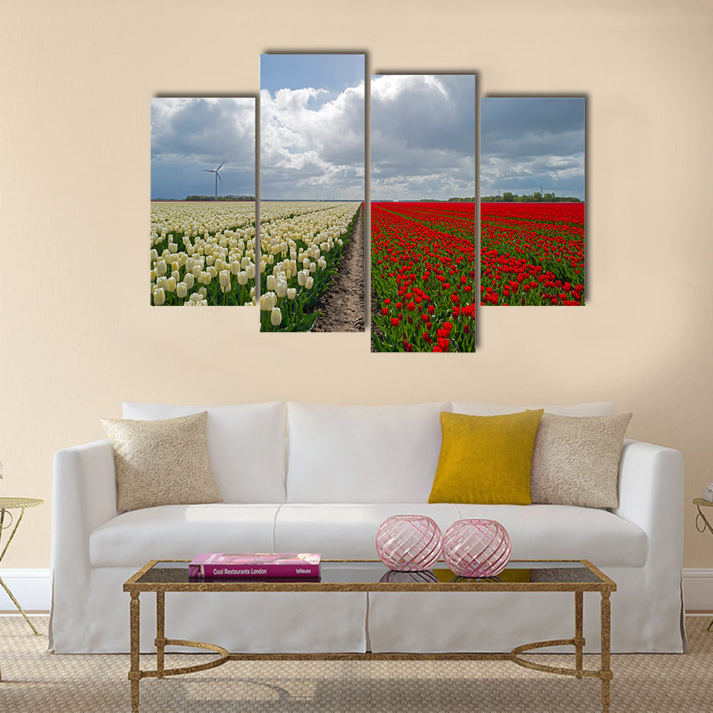 Agriculture with flowers in spring Multi panel canvas wall art