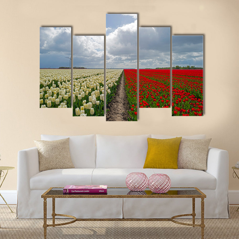 Agriculture with flowers in spring Multi panel canvas wall art