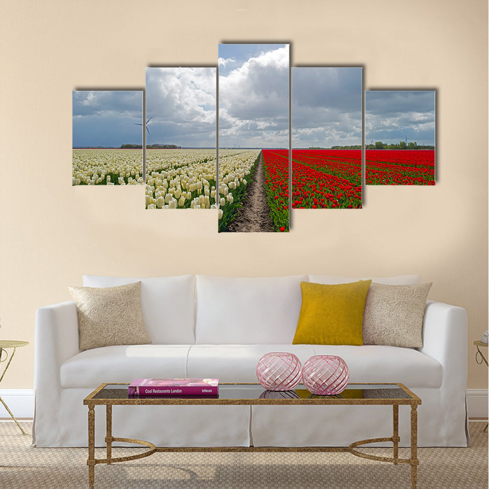 Agriculture with flowers in spring Multi panel canvas wall art