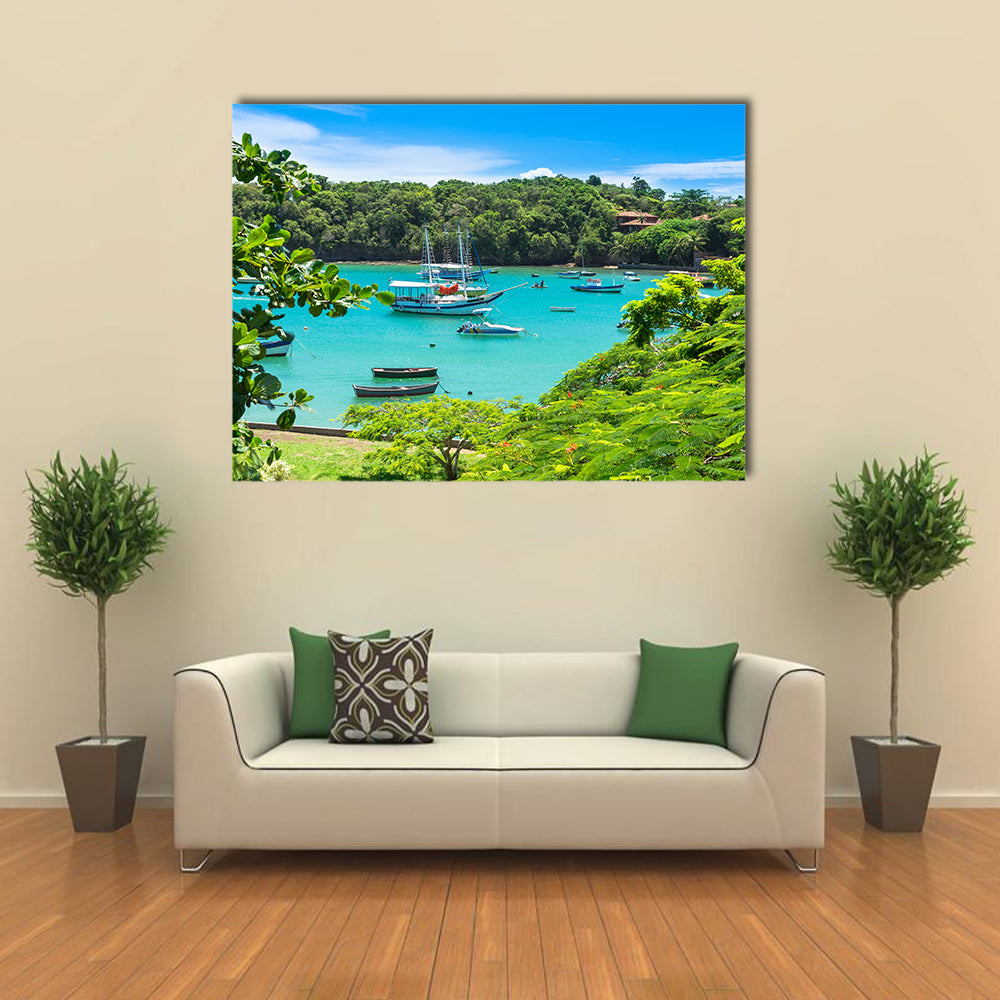 Scene Of A Lagoon In Buzios LandscapeIn Rio De Janeiro, Brazil, Multi Panel Canvas Wall Art